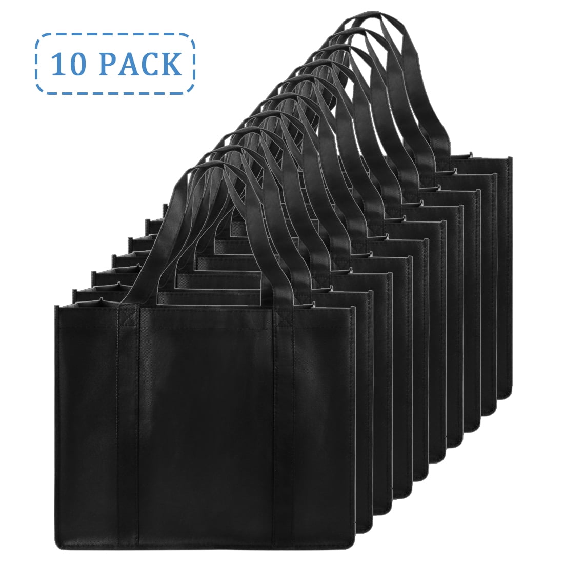 NERUB Set of 10 Reusable Grocery Bags Heavy Duty Shopping Bags Large  Grocery Totes