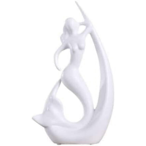 Ceramic Mermaid White Figurine/Art&Showpiece/Statue