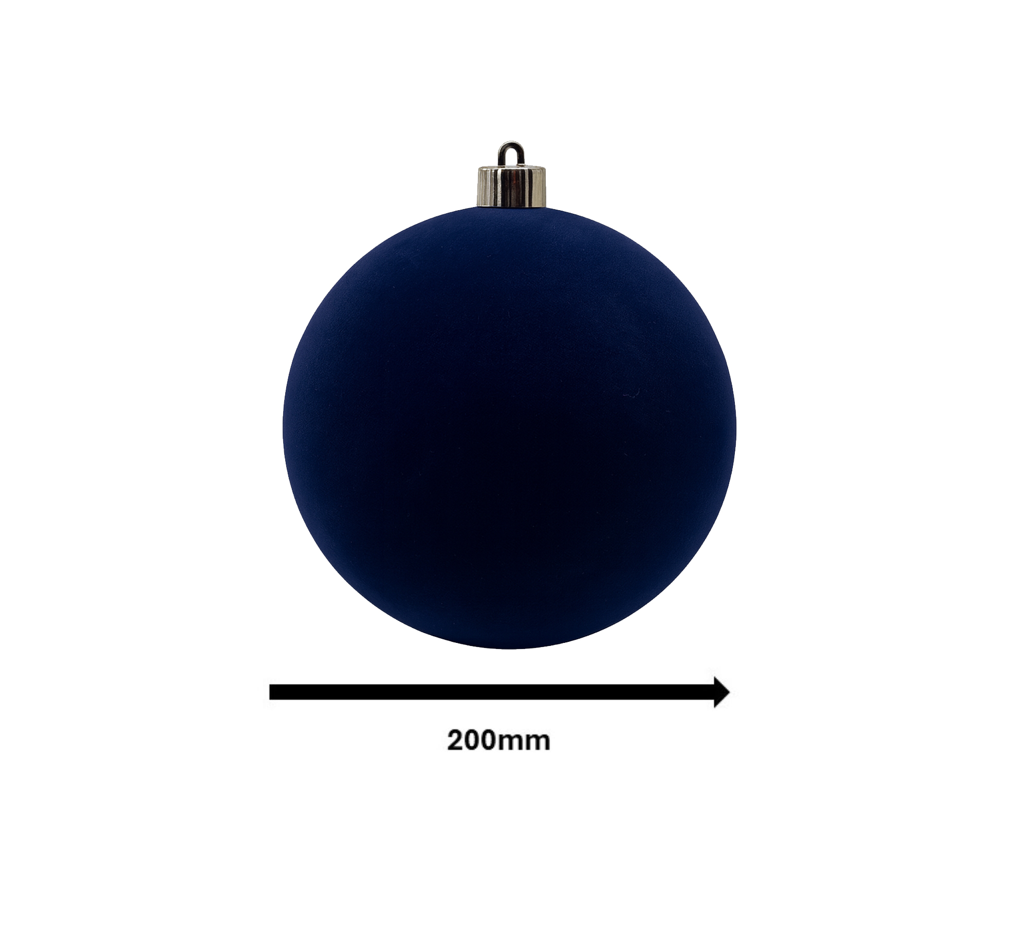 2 Count Velvet-Feel Navy Jumbo Shatterproof Christmas Ornaments, by Holiday Time