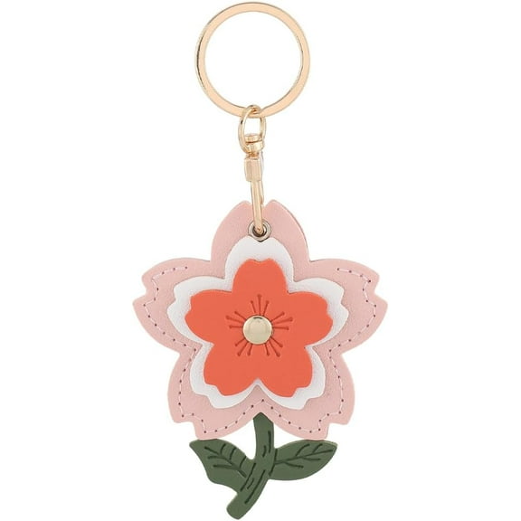 1 Box Airtag Case Keychain Flower Backpack Charm Cherry Blossom Red Pink Spring Nature Floral Alloy Split Ring Leather Keychain Holder Case for Key Tracker Bags Handbags Purses Luggage Gifts