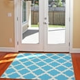 thumbnail image 3 of Ottomanson Non-Slip Area Rug for Living Room 3'3" x 5' Durable Low Profile Carpet, Blue Trellis, 3 of 8