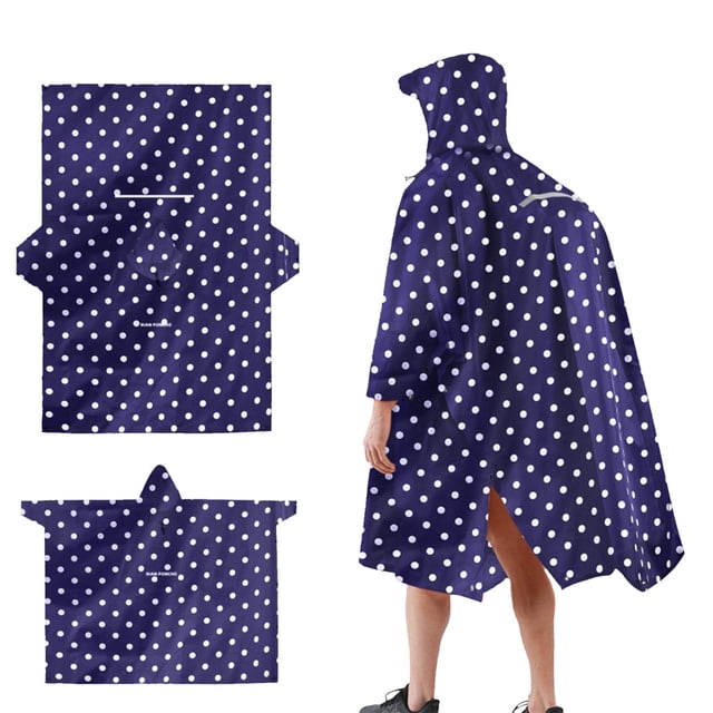 Umbrella Functional Raincoat With Reflective Stripes Usable As Tent Cushion For Men And Women