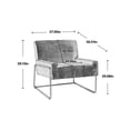 thumbnail image 2 of Accent Chair with Slanted Back, Modern Armchair with Metal Legs and Non-Slip Foot Pads, Comfy Side Chair for Living Room, Reading Room, Bedroom, Grey, 2 of 8
