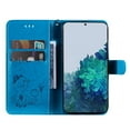thumbnail image 6 of SaniMore for Samsung Galaxy S23 6.1" 2023 Case, PU Leather Skin with Embossed Cat Flip Magnetic Cover Card Slots Kickstand Detachable Lanyard Full Around Wallet Case For Samsung Galaxy S23, Blue, 6 of 7