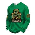 thumbnail image 2 of Men's St. Patrick's Day Ireland Shamrock Sweatshirt Long Sleeve Casual Pullover, 2 of 5