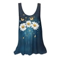 thumbnail image 1 of UPPADA Camisoles d'Été pour Femmes Col Rond Coupe Ample T-Shirts Décontractés Mode Sans Manches Vêtements de Plage Ourlet Fluide Chandails à Enfiler Hauts Plage Boho Vêtements Femmes Liquidation Bleu,P, 1 of 4
