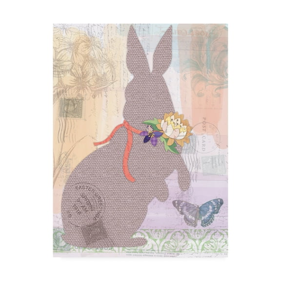 Trademark Fine Art 'Burlap Bunnies 1' Canvas Art by Holli Conger