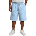 thumbnail image 2 of Delconic Men Gingham Plaid Quick Dry Casual Knee Length Shorts Elastic Drawstring Waist Side Pocket Loose Fit Short Pants For Summer Beach Daily Walking Outdoor Vacation Wear Sky Blue 4XL, 2 of 5