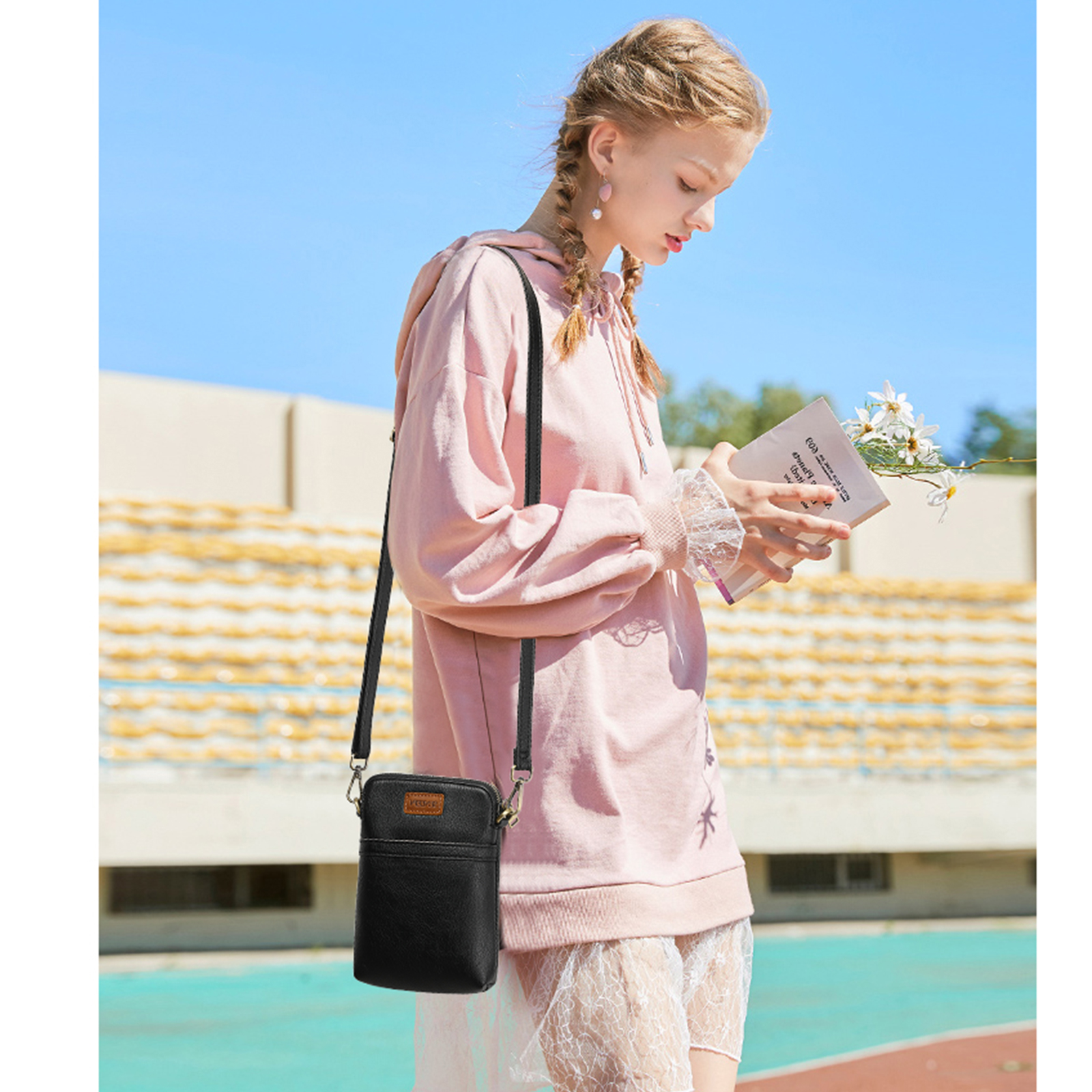 SENDEFN Vegan Leather Small Crossbody Bags for Women Designer Cell Phone Bag Purses Adjustable Strap