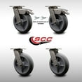 thumbnail image 2 of 8 Inch 316SS Thermo Donut Tread Caster Set w/Roller Bearings 2 Swvl Lock 2 Brake, 2 of 2