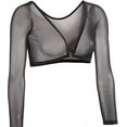 thumbnail image 4 of Douhoow Women Plus Size See-through Crop Tops Seamless Arm Shaper Short Top Mesh Cardigan, 4 of 8