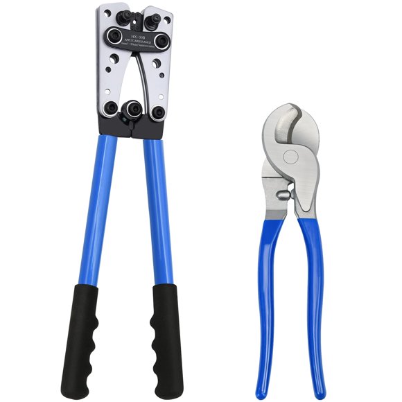 Herramienta para prensar terminales de cables de batería Mdvora con cortador de cables