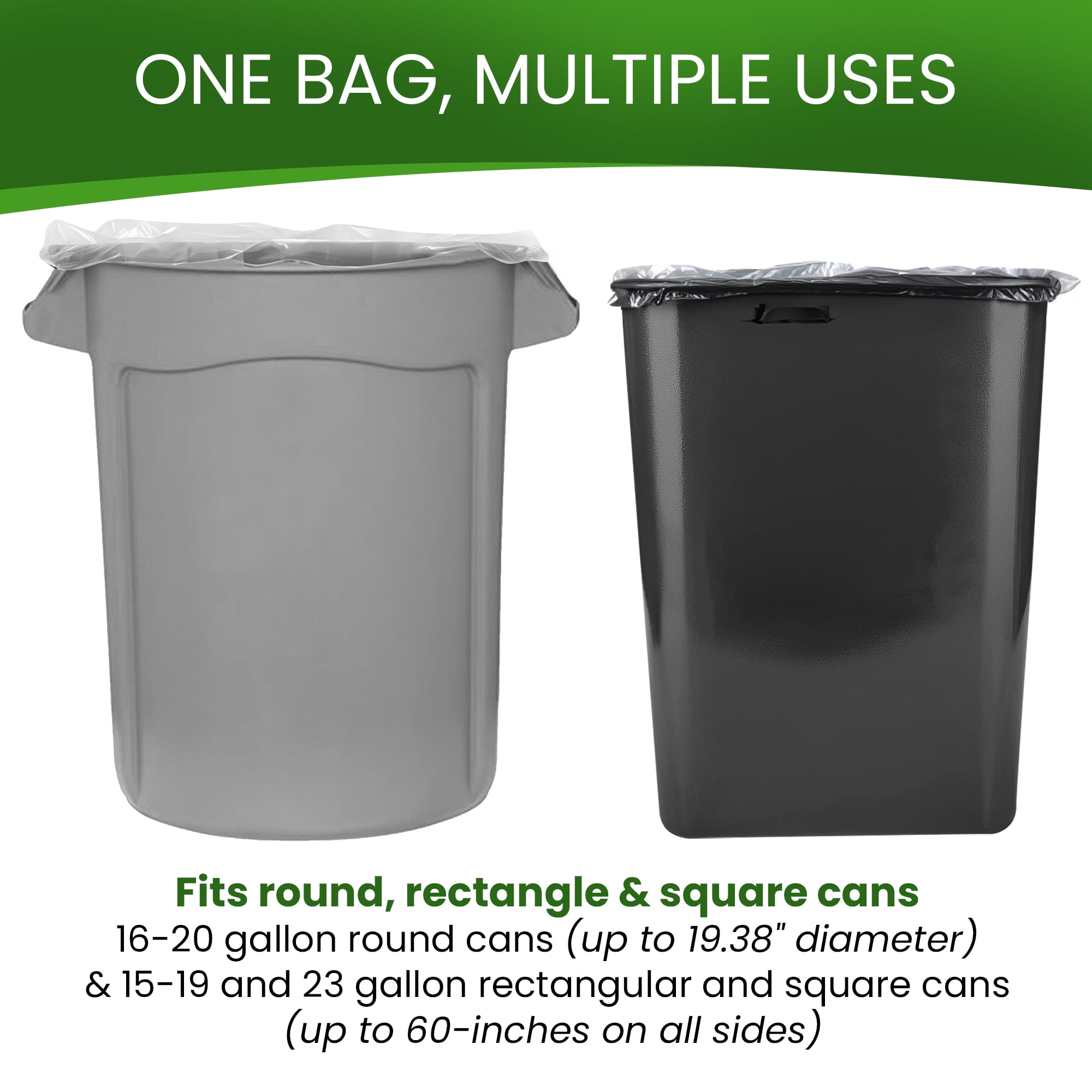 Best Option 20-30 Gallon Clear Trash Bags, 250 Count Box, (30x44-inch) Commercial Heavy-Duty Garbage and Recycling Can Liners