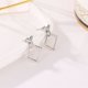 thumbnail image 1 of Stylish Hollow Rhombus Stud Earrings - Golden/Silvery Zinc Alloy Jewelry for Daily Wear and Gift Giving, 1 of 4