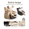 thumbnail image 4 of Oversized Swivel Recliner Chair with 360° Rotation & Rocking Function, Manual Reclining Lounge Chair with Heat and Massage, PU Leather Seat for Living Room, Bedroom & Nursery, Retro Brown, Khaki, Grey, 4 of 8