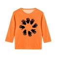 thumbnail image 4 of YUNAFFT T-shirts Décontractés pour Enfants Imprimé Festif Orange Manches Sept Col Rond Design Créatif, 4 of 6