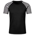 thumbnail image 4 of Wxolcjlv Men's T-Shirt Strip Print Waffle Coew Neck Short Sleeve Tshirt Summer Casual Breathable Tee For Daily Wear Festive Celebration,Size XS-5XL, 4 of 4