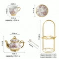 thumbnail image 3 of Yabanana 20 Pieces Tea Set Coffee Set, Gold Plated Rose Ceramic Vintage Tea Set with Metal Holder, 3 of 6