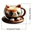 thumbnail image 3 of Cat Coffee Cup Acrylic Fairy Statue Mini Ornament And Wear Desk Counter Display Piece, 3 of 8