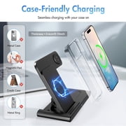 Wireless Charger,15W Wireless Charging Station Compatible with iPhone 17 16 15 14 13 12 11 8 Pro Max Mini Plus X XR XS Max SE Plus,for iWatch 10 9 8 7 6 5 4 3 2 SE Ultra,for AirPods 4 3 2