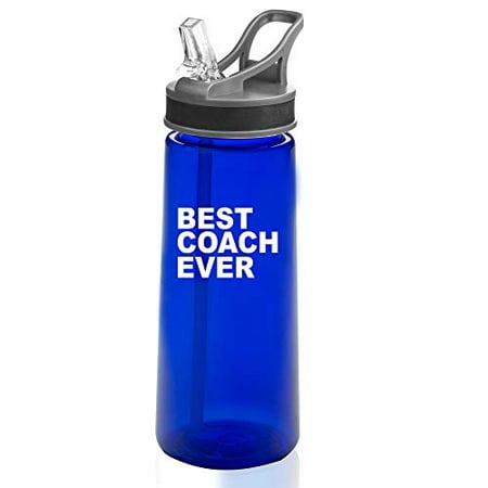 22 oz. Sports Water Bottle Travel Mug Cup With Flip Up Straw Best Coach Ever