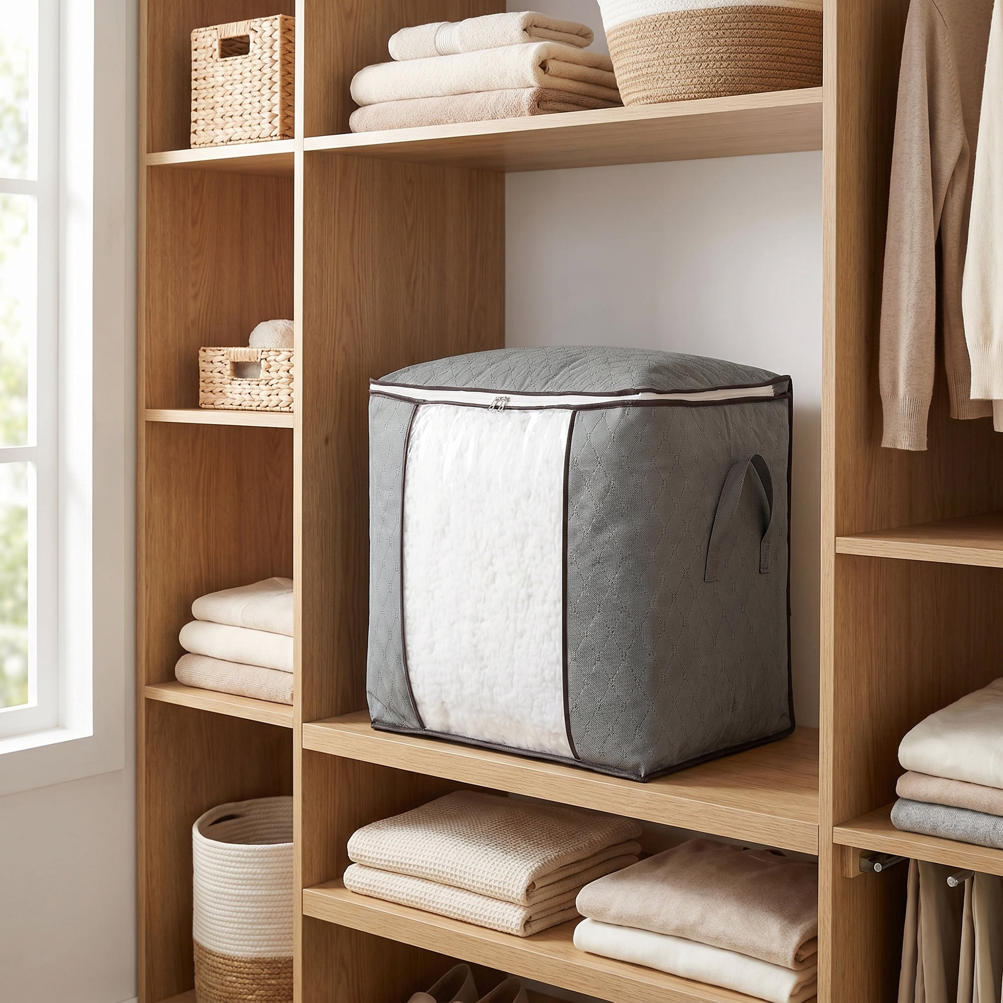 Unique Bargains Moistureproof Storage Sack Portable Side Carry Bag Gray 18.9"x11.0"x19.7"