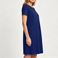 thumbnail image 7 of Byworldtasic Women's 2026 T Shirt Dress Summer Casual Flowy Short Sleeve Ruched Waistline Round Neck Going Out Dress, 7 of 7