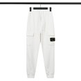 thumbnail image 1 of Pantalones largos deportivos informales de punto con bolsillo con cremallera y distintivo de brújula de piedra, ropa para hombre, pantalones cómodos con cintura elástica, 1 of 4