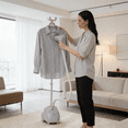 thumbnail image 2 of Garment Steamer for Clothes Standing, Heats in 45 Seconds with 1500W Power, 1.7L Water Tank for 55 Min Steaming, Includes Wheels for Easy Mobility, Standing Steamer Wrinkle Remover, 2 of 9
