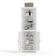 thumbnail image 1 of EDTara Freestanding Rattan Corner Cabinet, Adjustable Shelves Storage Unit for Bathroom, Dining Room, or Pantry, 1 of 9