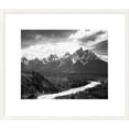 thumbnail image 1 of Global Gallery Ansel Adams 'View from river valley towards snow covered mountains, river in foreground, Grand Teton National Park, Wyoming , 1941' Framed Wall Art, 1 of 4