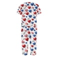 thumbnail image 4 of 4th of July Soft Pajama Set for Women Red Blue and White Stars Nightwear Sets Short Sleeve Shirts Capri Pants Pjs Set, 4 of 6