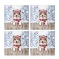 thumbnail image 2 of Playful Shetland Sheepdog Welcomes Winter Snowy Day with Cardinal Bird Set of 4 Stone Coasters Sheltie Dog Lover Gifts 4x4in Absorbent Soapstone Coaster - 2017, 2 of 5