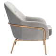 thumbnail image 3 of SAFAVIEH Eleazer Modern Glam Velvet Accent Chair, Grey, 3 of 7