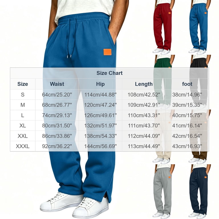 biudgviw Sweatpants for Men with Pockets Side Split Casual Wide Leg ...