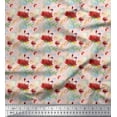 thumbnail image 1 of Soimoi Pink Cotton Cambric Fabric Leaves & Lotus Floral Decor Fabric Printed Yard 42 Inch Wide, 1 of 3