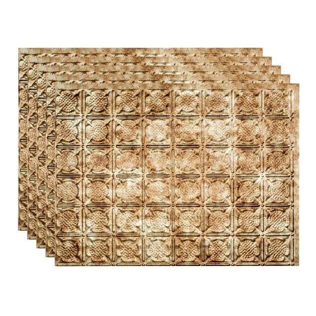 FASÄDE 18in x 24in Traditional Style 6 Bermuda Bronze Backsplash Panel (5 Pack)