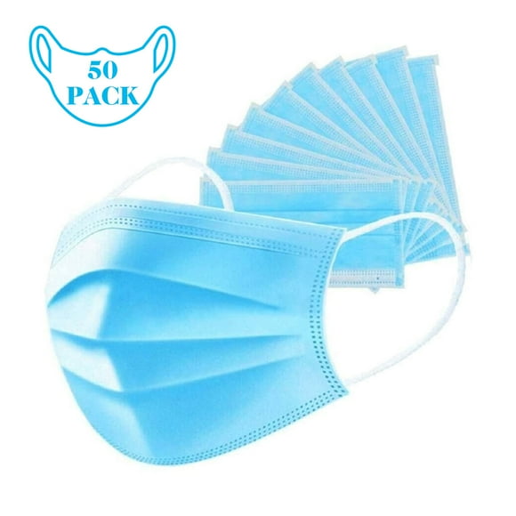 Disposable Face Mask Thick 3-Layer Breathable Non-woven Fabric  50 PCS