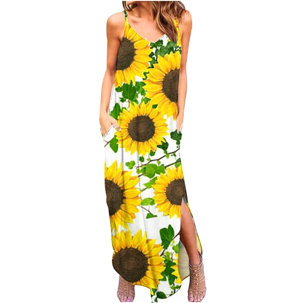 Elegante mujer Casual con cuello en V vestidos estampados verano sin mangas vestido de jersey OAVQHLG3B Store lin121212