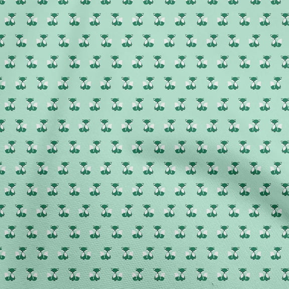 oneOone Viscose Chiffon Mint Green Fabric Animal Sewing Material Print Fabric By The Yard 42 Inch Wide