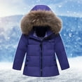 thumbnail image 6 of ZCFZJW Toddler Girl Snowsuit Two Piece Kids Solid Color Thickening Down Jacket Winter Hooded Warm Fuzzy Coat +Long Snow Bib Pants Kids Windproof Skiing Suit Purple 5 Years, 6 of 7