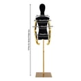 thumbnail image 2 of 1 PCS Female Mannequin, Height Adjustable Display Mannequin Body 150-200 cm/ 59. 06-78. 74 in, Half Body Mannequin for Clothing Display, Detachable Arms(Black, Gold), 2 of 10