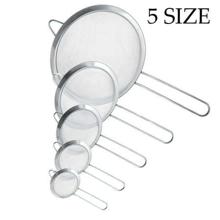 

Bueautybox Premium Fine Mesh Strainers - Stainless Steel Kitchen Fine Sieves Strainers with Long Handles -for Baking and Cooking Flour Quinoa Tea Juice Hot Pot and So on