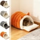 thumbnail image 1 of Cats Bed Plush Cuddler Bed Upgraded Warm Winter Snuggles Season Fluffy Calming Antis Anxiety Removable Cushioned, Cats Cuddler Bed, Soft Fluffy Fabric, Portable Foldable Design, Large Size,, 1 of 4