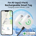 thumbnail image 2 of LEEYNEER 2pcs Rechargeable Smart GPS Tracker Compatible with for  Find My App (Only for iOS  Not for Android System)  Smart Tracker & Key Finder. Precise Location of Keys and Luggage. Sec, 2 of 6