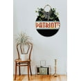 thumbnail image 4 of Patriot Front Door Sign Funny Wreaths Hanging Wooden Plaque Decoration Round Rustic Wood Farmhouse Porch Decor for Home Front Door Decor, 11 x 11 Inch, 4 of 5