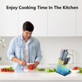 thumbnail image 3 of Kitchen Knife Set, 7 Pieces Professional Sharp Chef Knife Set with Gradient Acrylic Stand, Non Stick Stainless Steel Knife Block Set with Ergonomic Handle, Great Knife Set Best Gift for Woman (Blue), 3 of 7