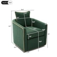 thumbnail image 3 of Leumius Swivel Accent Chair, Upholstered Club Chair Barrel Sofa Chair for Living Room, Reading Corner and Small Spaces, Green, 3 of 9