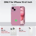 thumbnail image 5 of Compatible with iPhone 15 Case, Upgrade Defender Liquid Silicone, [Enhanced Camera Protection][Soft Anti-Scratch Microfiber Lining] Shockproof Phone Case for iPhone 15 6.1 inch - Lavender Purple, 5 of 14