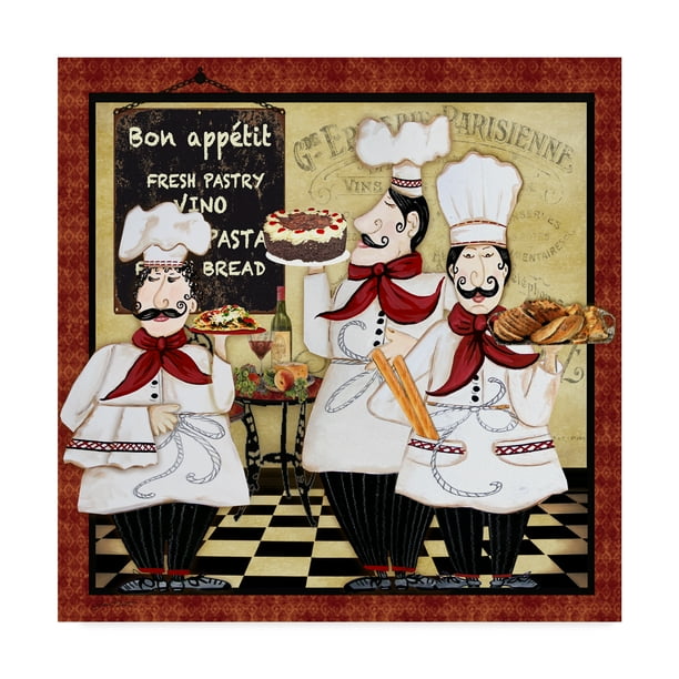 Trademark Fine Art 'Bistro French Chefs 2' Canvas Art by Jean Plout